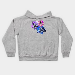 Hibiscus Trio - Multicolor Kids Hoodie